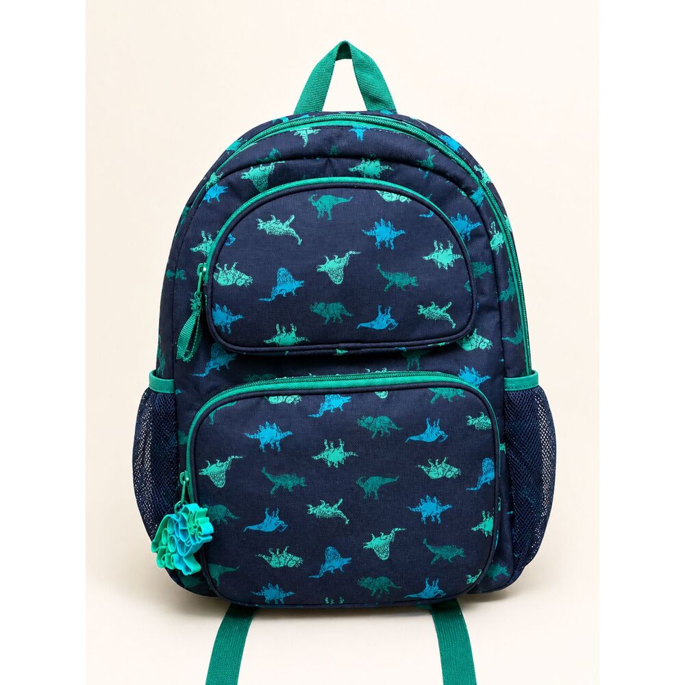 Cat & Jack Dino Backpack Navy Blue Teal Dinosaur Print Kids School Bag NWT
